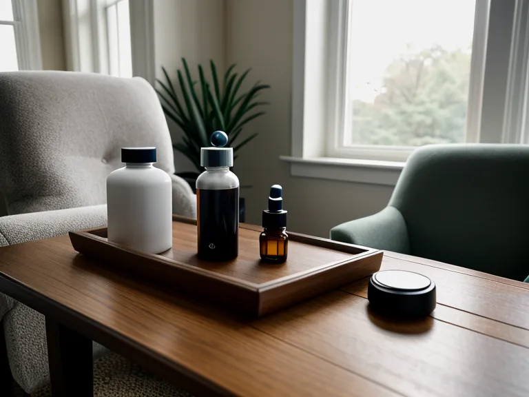 Close-up of a hearing supplement capsule beside a morning coffee cup during a supplement review
