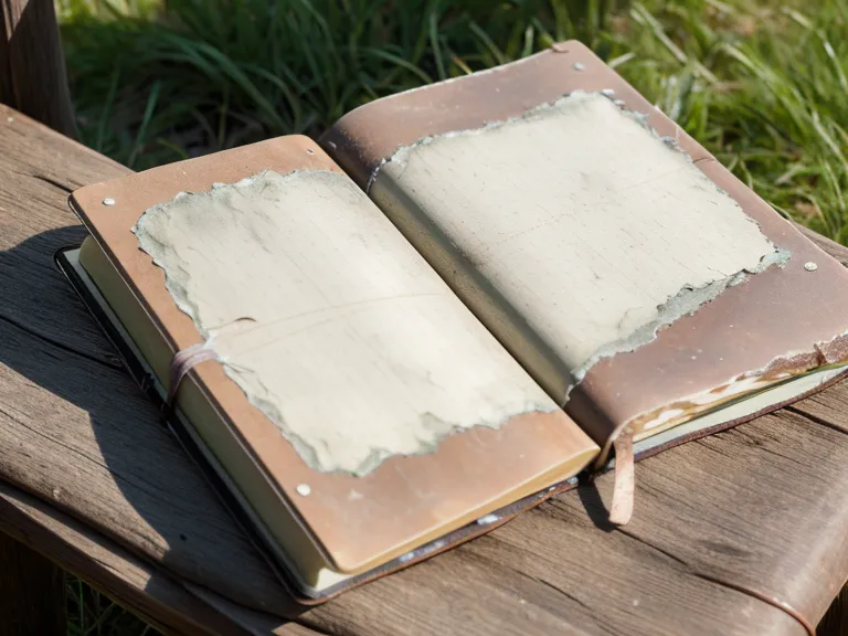 Handwritten hearing health log on a park bench, tracking outdoor hearing changes week by week